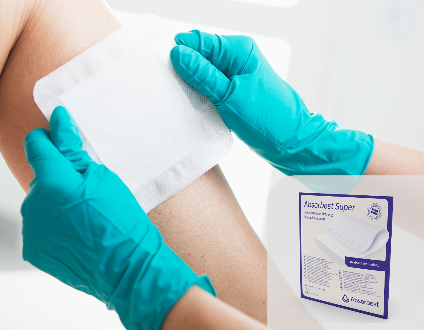 Absorbest Super, ein superabsorbierender Primärverband.